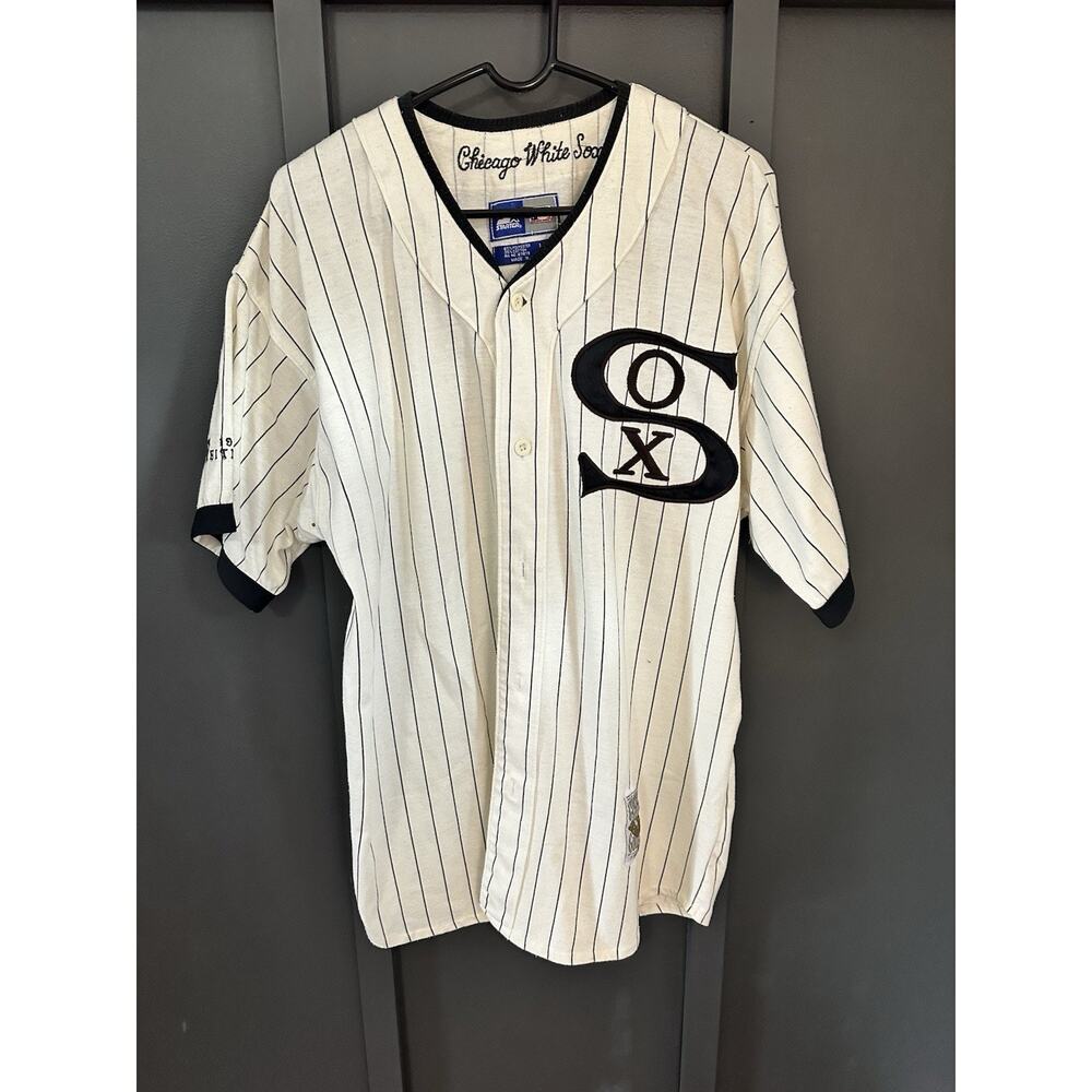 Vintage 90s Starter Chicago White Sox Pinstripe Jersey Large Cooperstown 1919